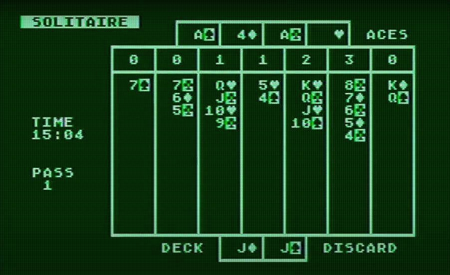 Screenshot of Atari Solitaire 8-bit