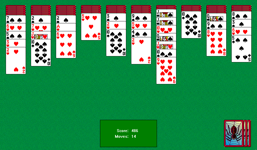 Spider Solitaire on Microsoft Plus! 98